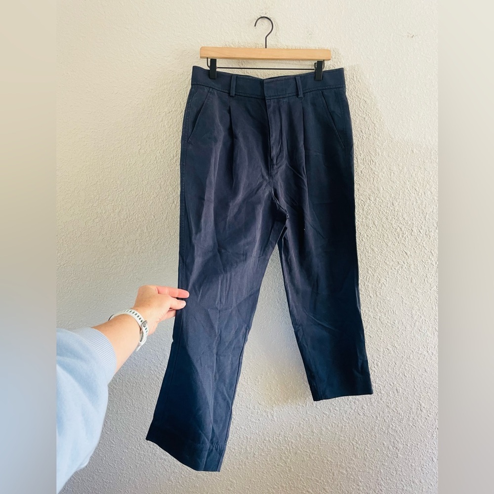 Everlane The Cotton Way high Taper Pant in Navy size 12